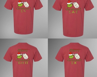 Fraternity Christmas Grinch T-Shirt / Christmas Shirt / Chapter Apparel / Graphic T-shirt / Christmas Tee
