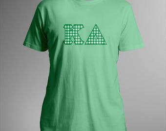 Kappa Delta Gingham Letter T-Shirt: Sorority Greek Life Apparel