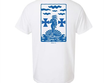 Sigma Chi Venus Shell Graphic Tee / rush Week Shirt / Chapter Apparel / Graphic T-shirt
