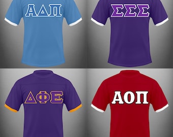 Customizable Sorority & Fraternity Jersey: Stitched Greek Letter Crewneck