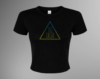 Tri Delta Gradient Triangle Baby Tee – Trendy Sorority Bid Day & Big/Little Reveal Shirt
