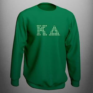 Kappa Delta Gingham Letter Sweatshirt: Sorority Greek Apparel