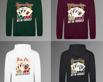 Fraternity Hoodie "Bet On Yourself” Poker Card Design / rush Week Shirt / Chapter Apparel / Graphic Hoodie