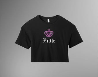 Big & Little Sorority Crop Tee Purple Crown, sorority gift