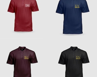 Fraternity customizable Embroidered Greek Letter Dri-Fit Polo