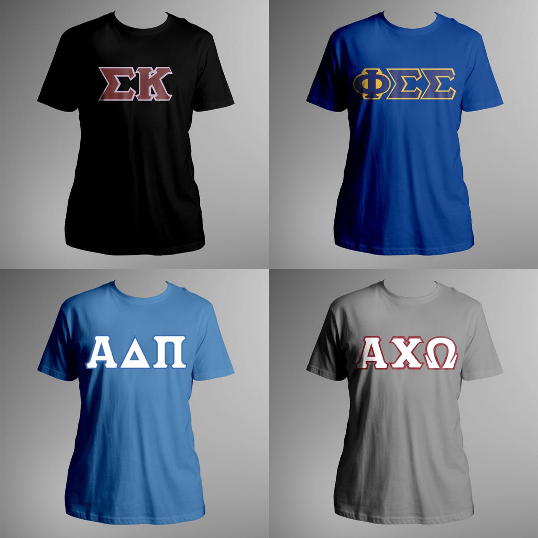Customizable Sorority/fraternity Stitched Letter Shirt - Etsy