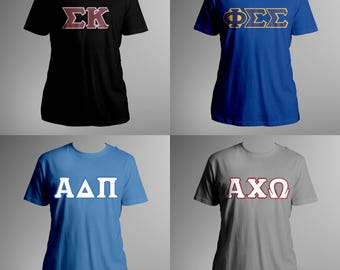 Customizable Sorority/Fraternity Stitched Letter Shirt