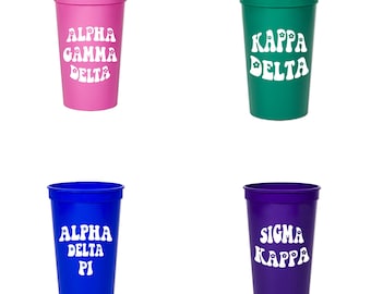 Sorority 16oz Stadium Cup / Printed Cup / Bid Day Basket Item / Big Little Gift / Drinkware
