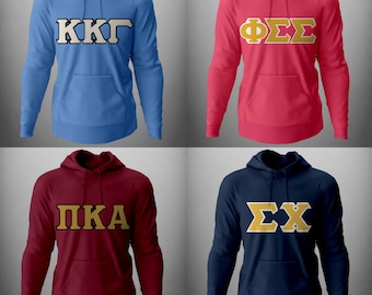 Customizable Sorority/Fraternity Stitched Letter Hoodie