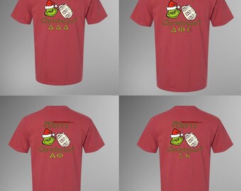 Sorority Christmas Grinch T-Shirt / Christmas Shirt / Chapter Apparel / Graphic T-shirt / Christmas Tee / Big/Little