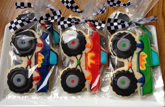 2 Dozen Big Monster Truck Sugar Cookie Collection Etsy