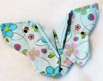 Origami Butterfly Hair Tie, Fabric Butterfly, Craft Butterfly, Blue and Pink Fabric Butterfly