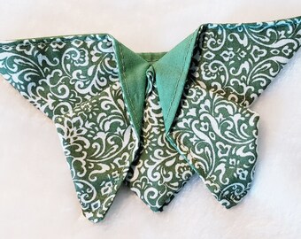 Origami Butterfly Hair Tie, Fabric Butterfly, Craft Butterfly, Green Fabric Butterfly