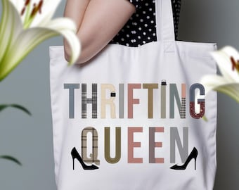 Bolsa de mano Thrifting Queen / Bolsa de compras estilo vintage