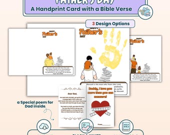 Father's Day Handprint Bible Card | Sunday School Printable craft & Homeschool Activity