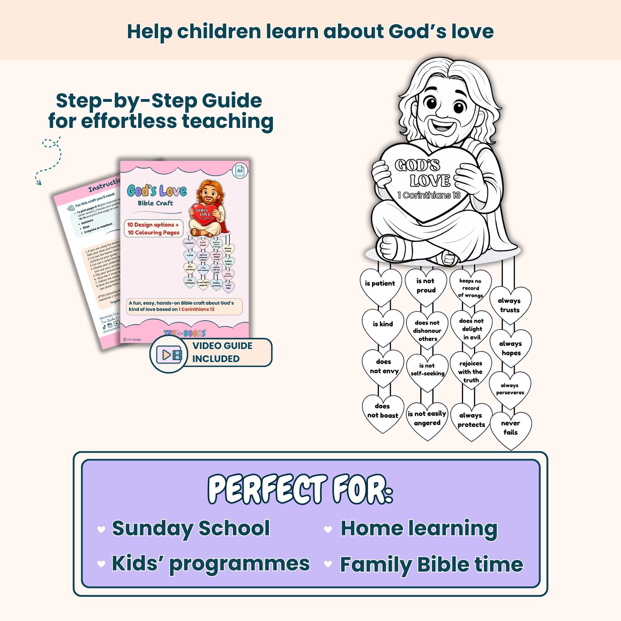 Manualidad para niños de la escuela dominical sobre el amor de Dios ...
