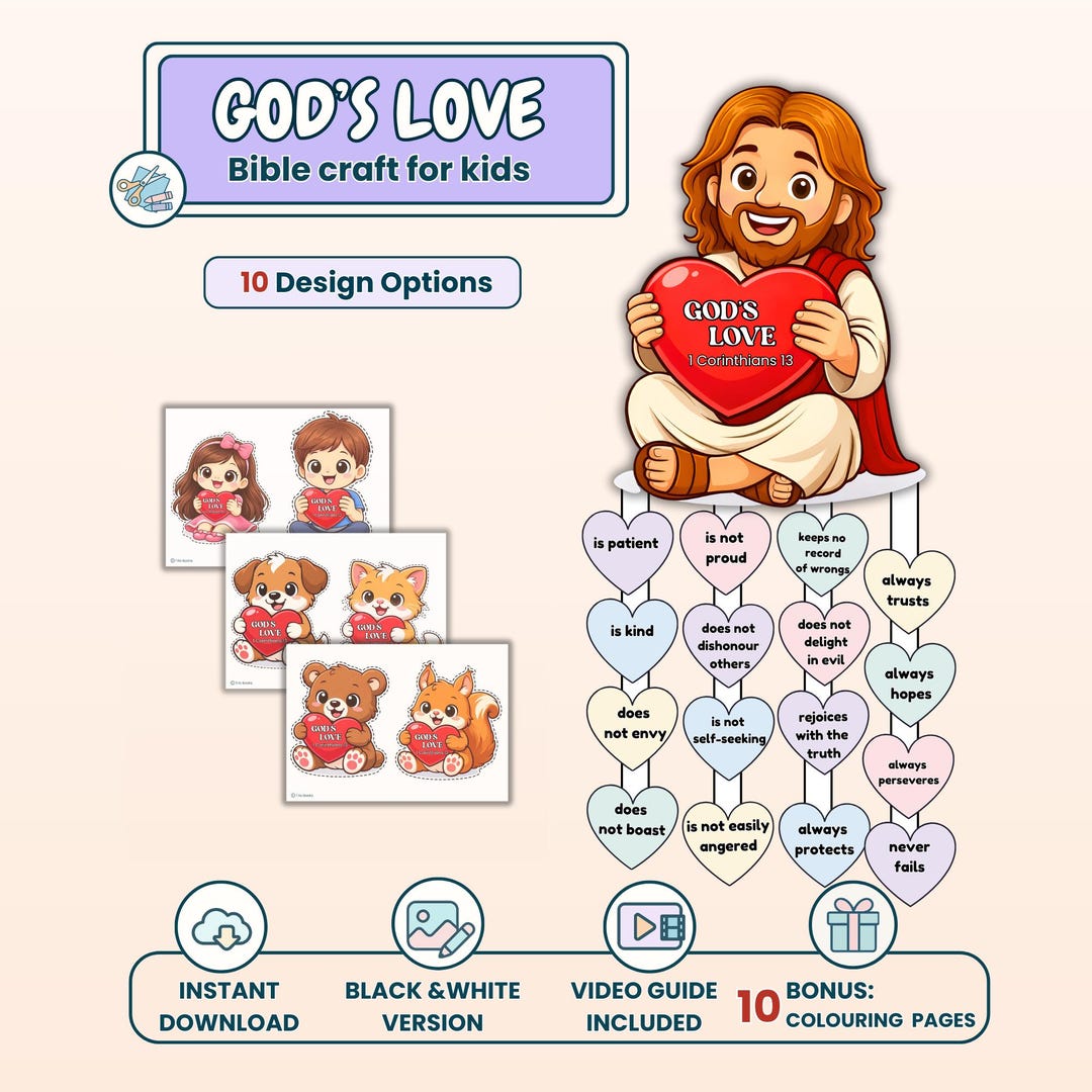 Manualidad para niños de la escuela dominical sobre el amor de Dios ...