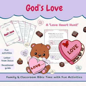 Gottes Liebe Bibelstunde & Handwerk | 1 Korinther 13 Aktivität für Kinder | Christliche Printable für Sonntagsschule und Homeschool| Valentinstag