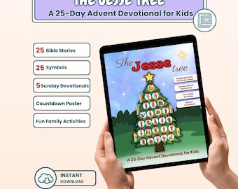The Jesse Tree Advent Devotional for Kids | Printable DIY Ornaments & Symbols | Digital Ebook PDF