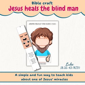 Jesus Heals the Blind Man Bible Craft: Sunday School Printable