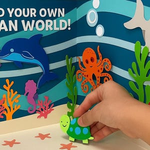 DIY Ocean Diorama Craft Kit for Kids Ages 6–8 | 3D STEM Marine Habitat Project with Precut Pieces