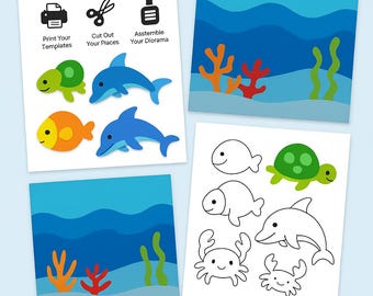 Ocean Diorama Printable Craft Kit: STEM Activity for Kids (PDF Download