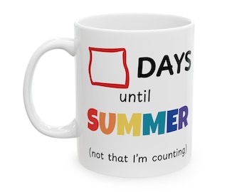 Countdown to Summer Mug Funny Dry Erase Coffee Cup for Teachers