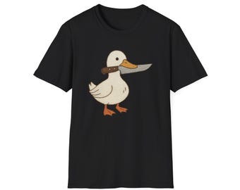 Stabby Duck Graphic Tee, Dark Romance, Stabby FMC, Quirky Unisex T-Shirt, Casual Wear, Gift for Birthdays, Summer Vibes, Humor Apparel