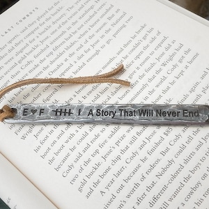 Rustic Hand Forged and Custom Engraved Iron Bookmark, 6th  anniversary gift, 11th anniversary gift, FREE gift pouch