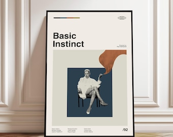 Basic Instinct Poster - Movie Poster - Midcentury Modern Art - Minimalist Print - Retro Poster - Vintage Print Art - Gifts for him