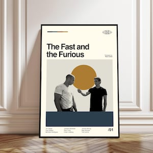 The Fast and the Furious Film Poster - Minimalistischer Kunstdruck