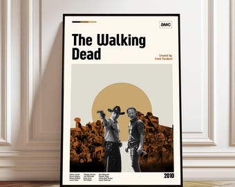 Póster de The Walking Dead - Póster de la serie de televisión - Arte moderno de mediados de siglo - Impresión minimalista - Póster retro - Arte impreso vintage - Regalos para él
