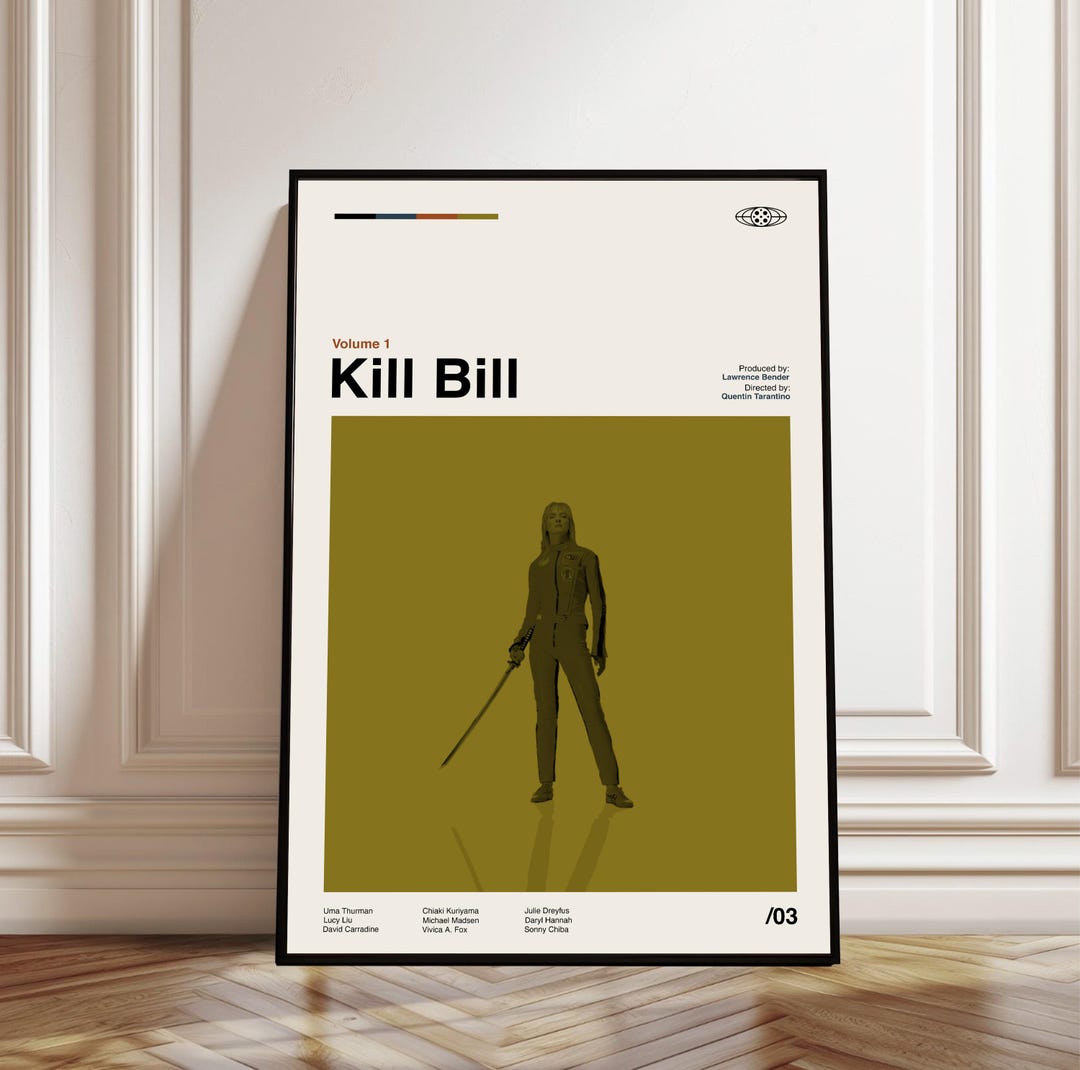 Kill Bill Poster - Movie Poster - Midcentury Modern Art - Minimalist ...