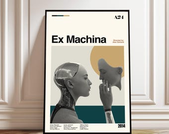Ex Machina Movie Poster: Mid-Century Modern Minimalist Art Print
