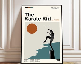 The Karate Kid Movie Poster - Minimalist Mid-Century Modern Art Print
