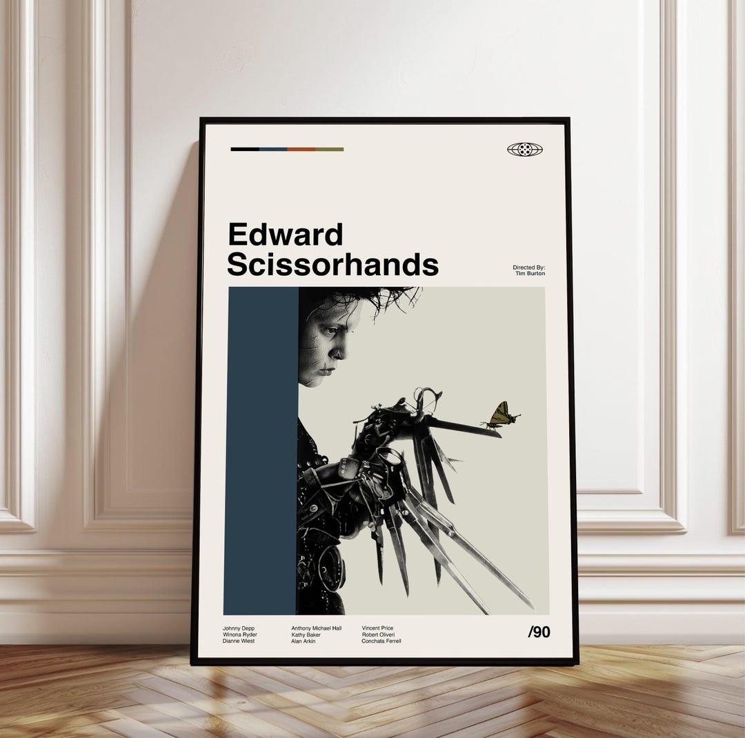 Edward Scissorhands Poster - Tim Burton Movie Poster - Midcentury ...