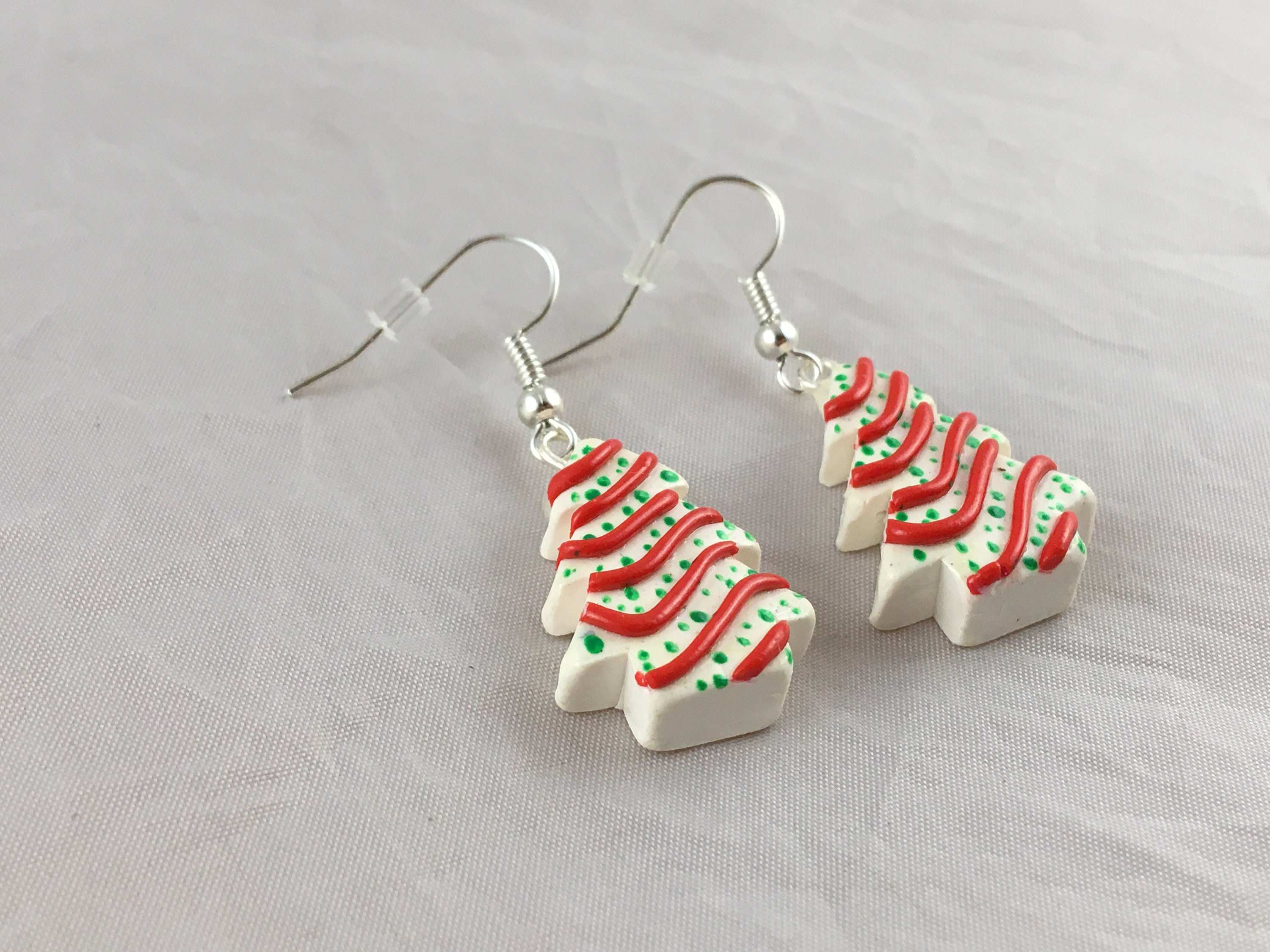 Little Debbie inspired Christmas Tree Cake Earrings Etsy
