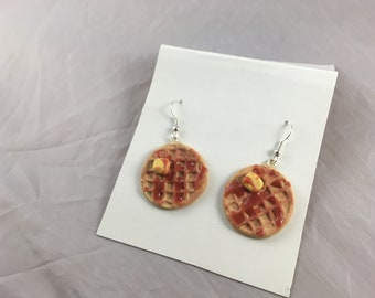 Eggo Waffle Dangle Earrings