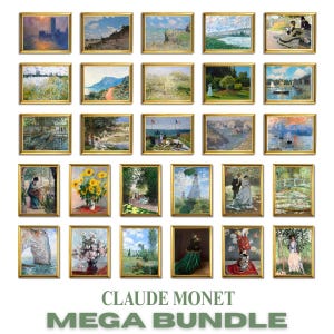 200+ Claude Monet Paintings Digital Bundle | Impressionist Wall Art Prints | Famous Artist Collection | 19th Century French Painting