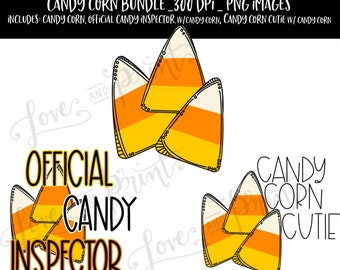 Halloween Clipart Bundle | Candy Corn Clipart | Candy Corn Cutie | Official Candy Inspector | Halloween Sublimation Design