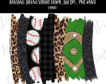 Baseball Brush Strokes | Blank Brush Stroke Background | Sublimation | Shirt Design | Baseball shirt | Leopard Baseball