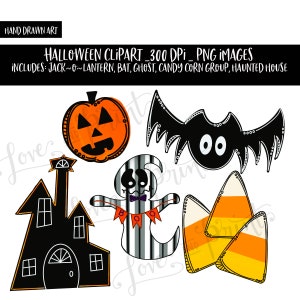 Halloween Clipart Bundle | Ghost Clipart | Haunted House Clipart | Candy Corn Clipart | Bat Clipart | Jack-O-Lantern Clipart | Pumpkin