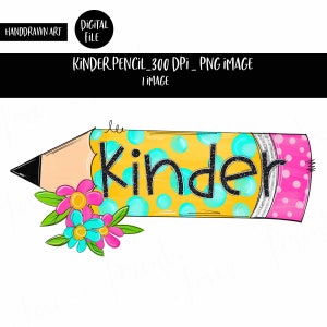 Kinder | Pencil | Sublimation | Tie Dye | Teacher clipart | Pencil Clipart | Apple Sublimation | Teacher Sublimation | Bright Pencil