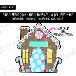 Ginger Bread House Door Hanger Template | Made for Hale Bound MDF Christmas Door Hanger | PNG | Digital Download | Sublimation Ornament