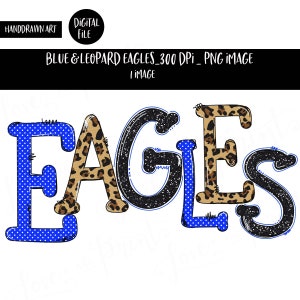 Eagle Sublimation Design | Eagle Doodle Letters | Eagles | Eagle Clipart | Digital Art | Handdrawn | PNG Image | Leopard | Glitter