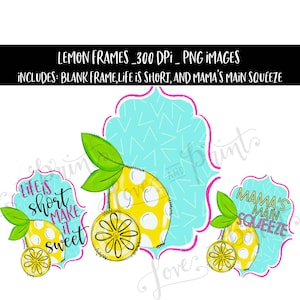 Clipart de limão, aperto principal da mamãe, a vida é curta, torne-a doce, design de sublimação, moldura de limão, sublimação de limão, desenhado à mão, verão