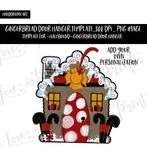 Ginger Bread House Door Hanger Template | Made for Hale Bound MDF Christmas Door Hanger | PNG | Digital Download | Sublimation Ornament