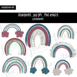 Paquete de diseño de arco iris ( Rainbow Design Bundle) Diseño de Sublimación arco iris (Rainbow Sublimation Design) Imágenes de arco iris Baby Shower (Ducha de bebé) Niña Imágenes de arco iris Arte dibujado a mano