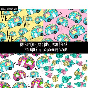 RV Clipart | RV Paper | Camper Paper | Love | RV Sublimation | Hippie ...