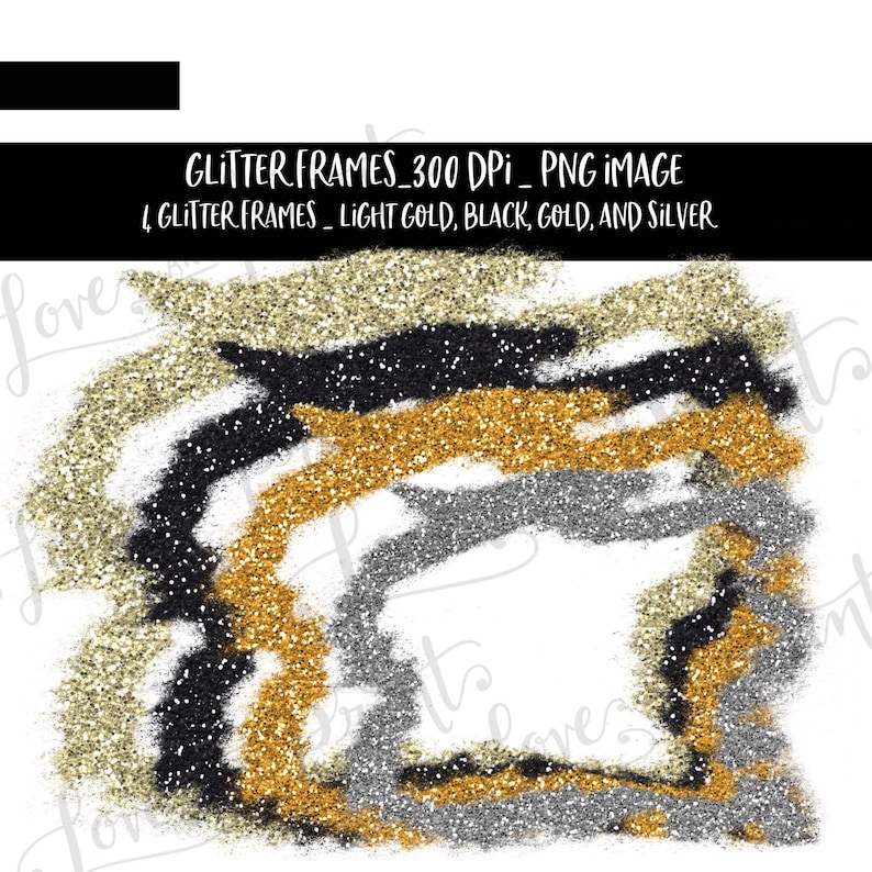 Digital Glitter Frame Sublimation Design Glitter Etsy